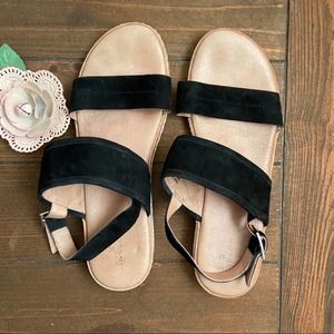 Caslon Black Leather Claire Slingback Sandals Women's Size 9